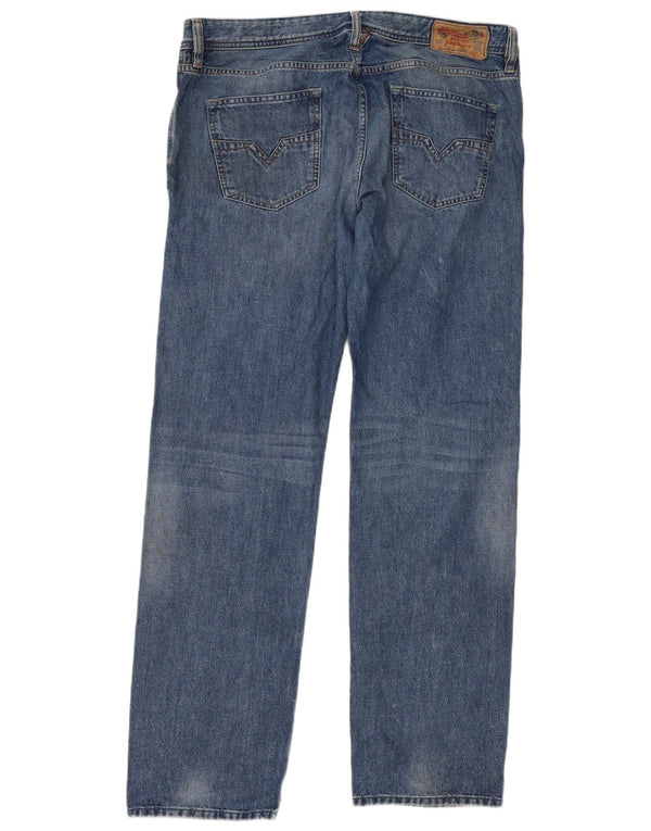 Diesel Mens Larkee Straight Jeans W38 L35 Azul Algodão