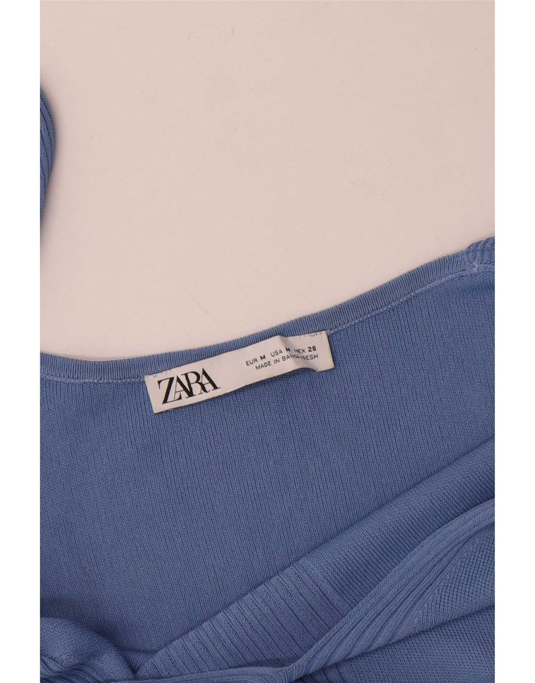Zara Womens Cami Top UK 12 Azul Médio