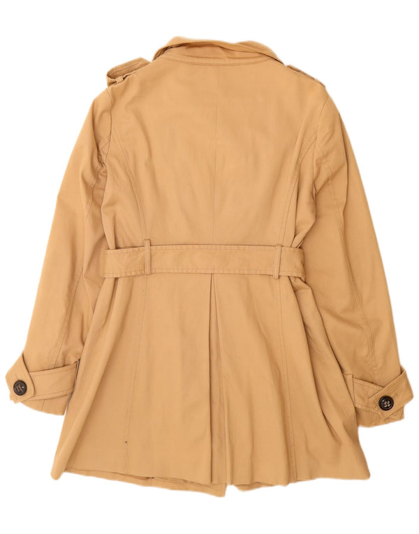 Zara Womens Trench Coat UK 12 Algodão Bege Médio