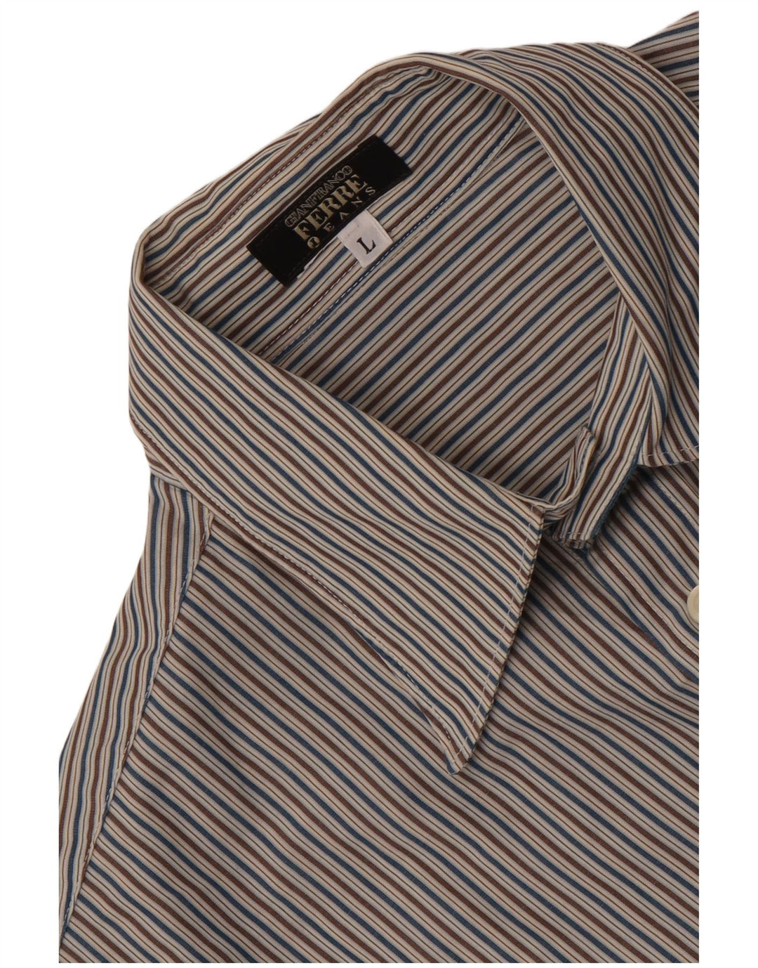 Camisa masculina Gianfranco Ferre grande listra multicolorida