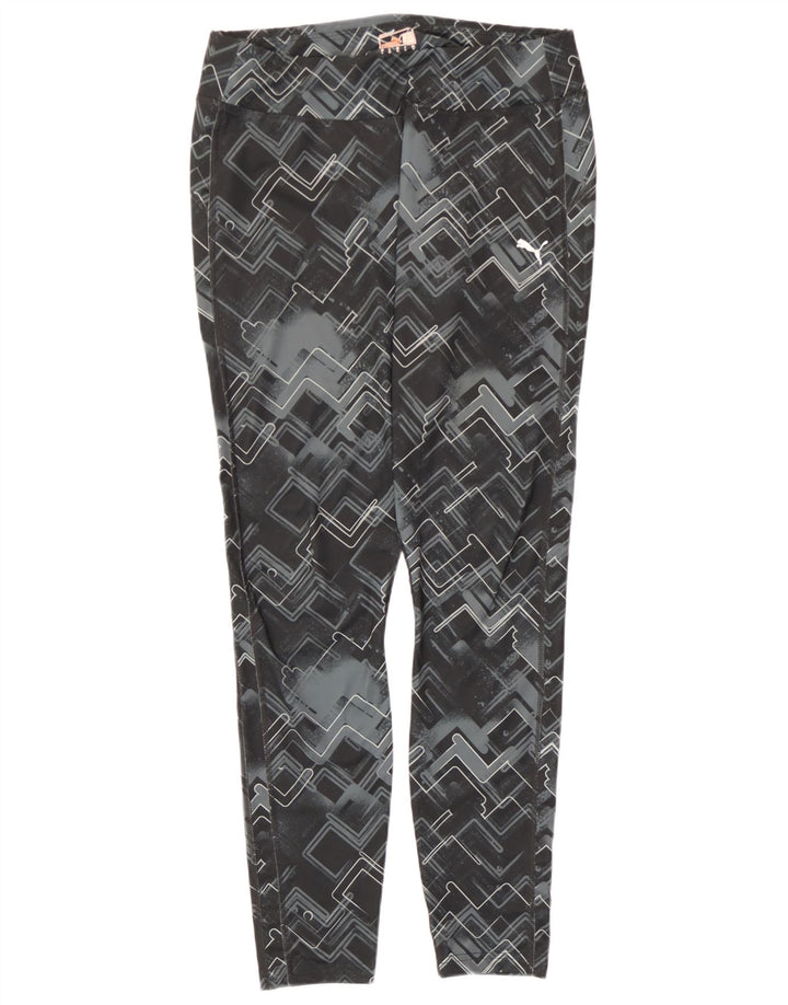 Leggings femininas Puma UK 14 grande poliéster geométrico preto