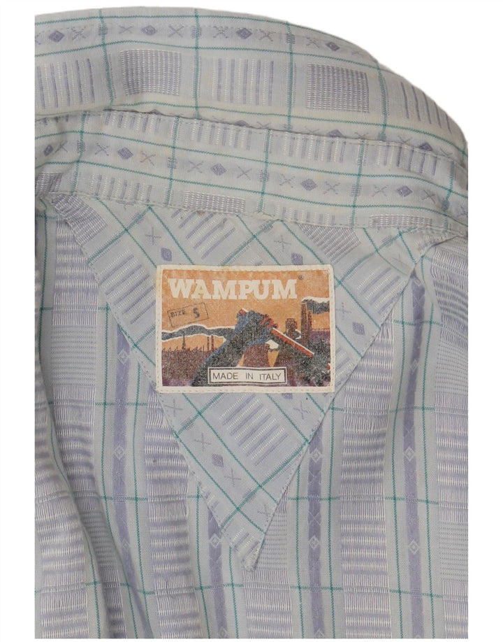 Camisa xadrez masculina Wampum pequena azul Fair Isle