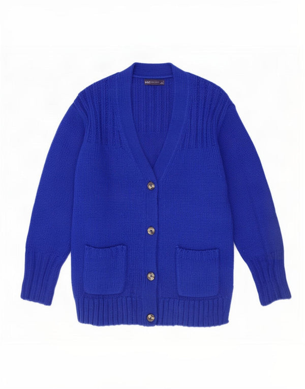 Suéter cardigã feminino Marks & Spencer Reino Unido 10 pequeno azul acrílico