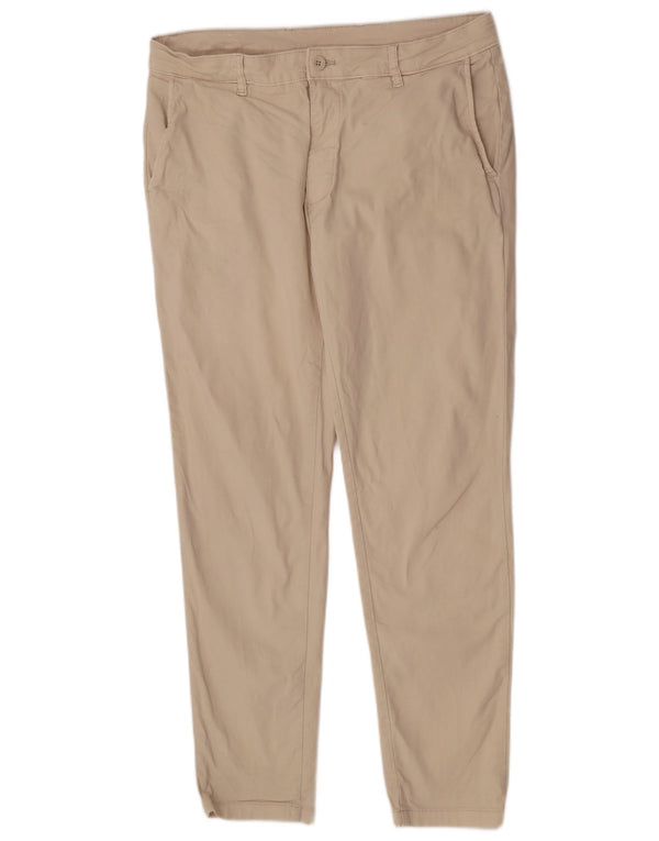 Zara Mens Slim Chino Calças EU 46 XL W36 L30 Algodão Bege