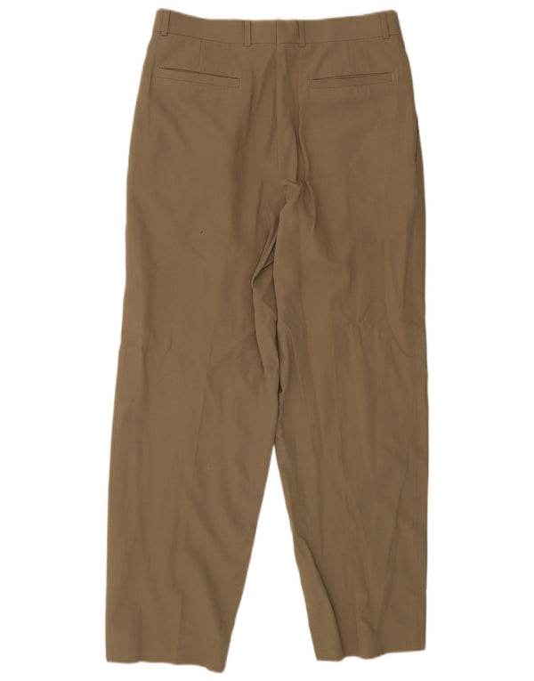 Calça Chino Masculina Hugo Boss Pegged EU 50 Grande W34 L30 Lã Virgem Bege