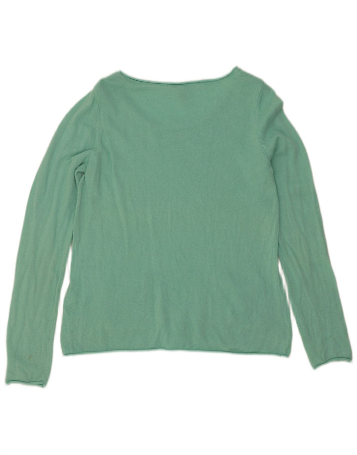 Suéter feminino com gola canoa White Stuff UK 10 viscose verde pequena