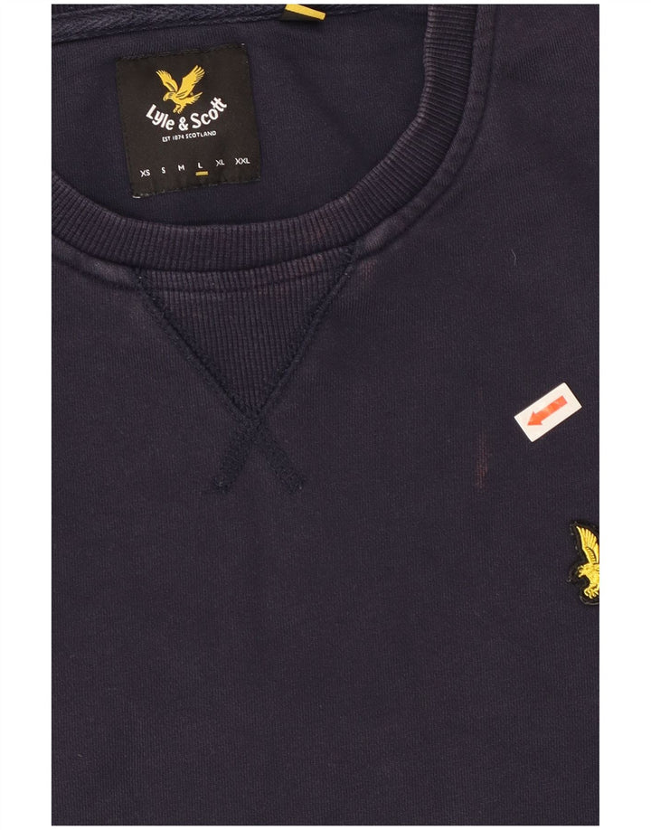 Lyle & Scott moletom masculino grande algodão azul marinho