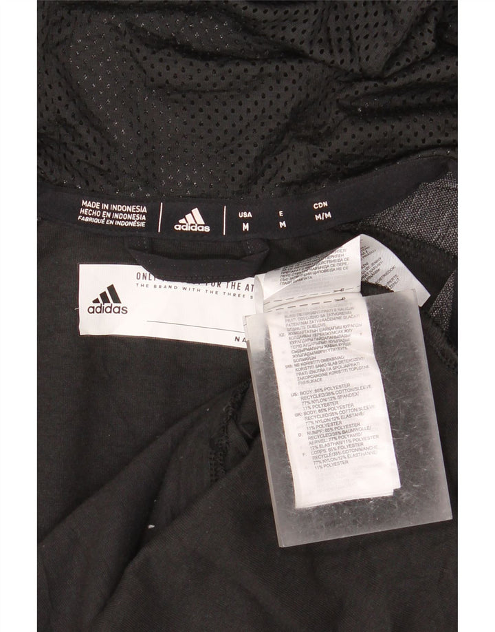 ADIDAS Mens Zip Hoodie Sweater Médio Preto Poliéster