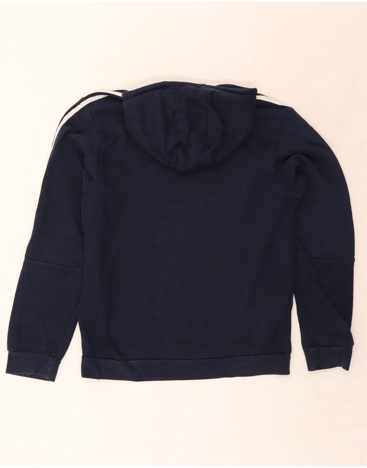 Adidas Mens Hoodie Jumper Médio Azul Marinho Algodão