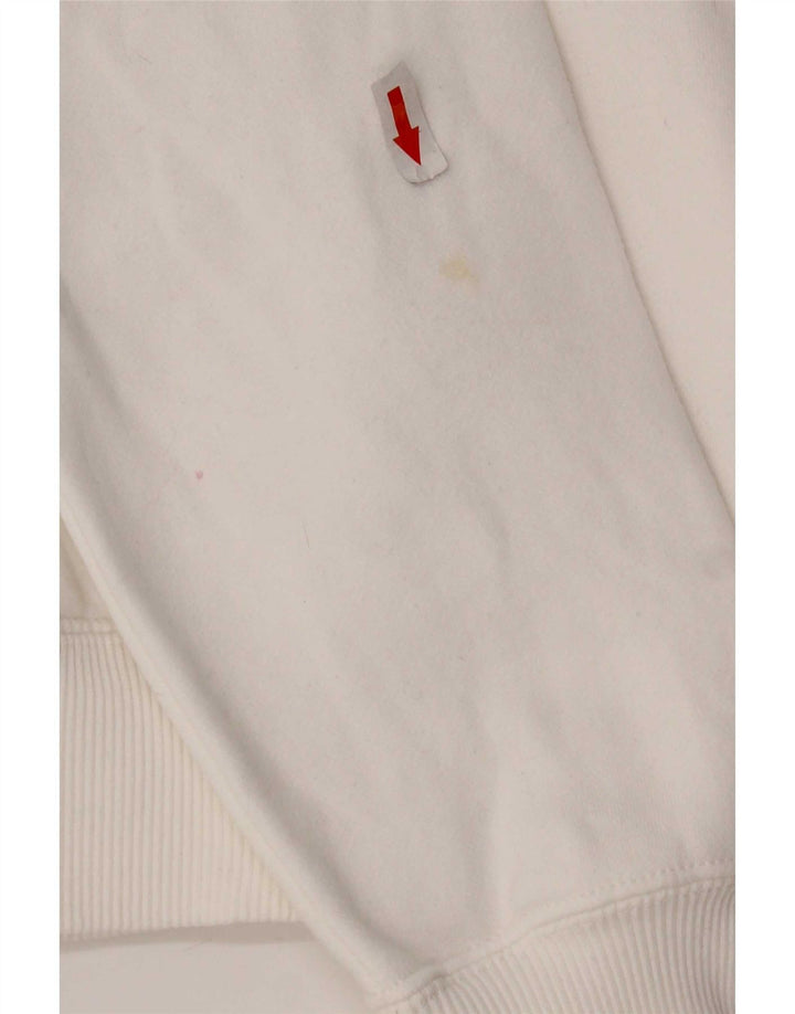 Jaqueta Nike feminina com agasalho gráfico UK 14 médio algodão branco