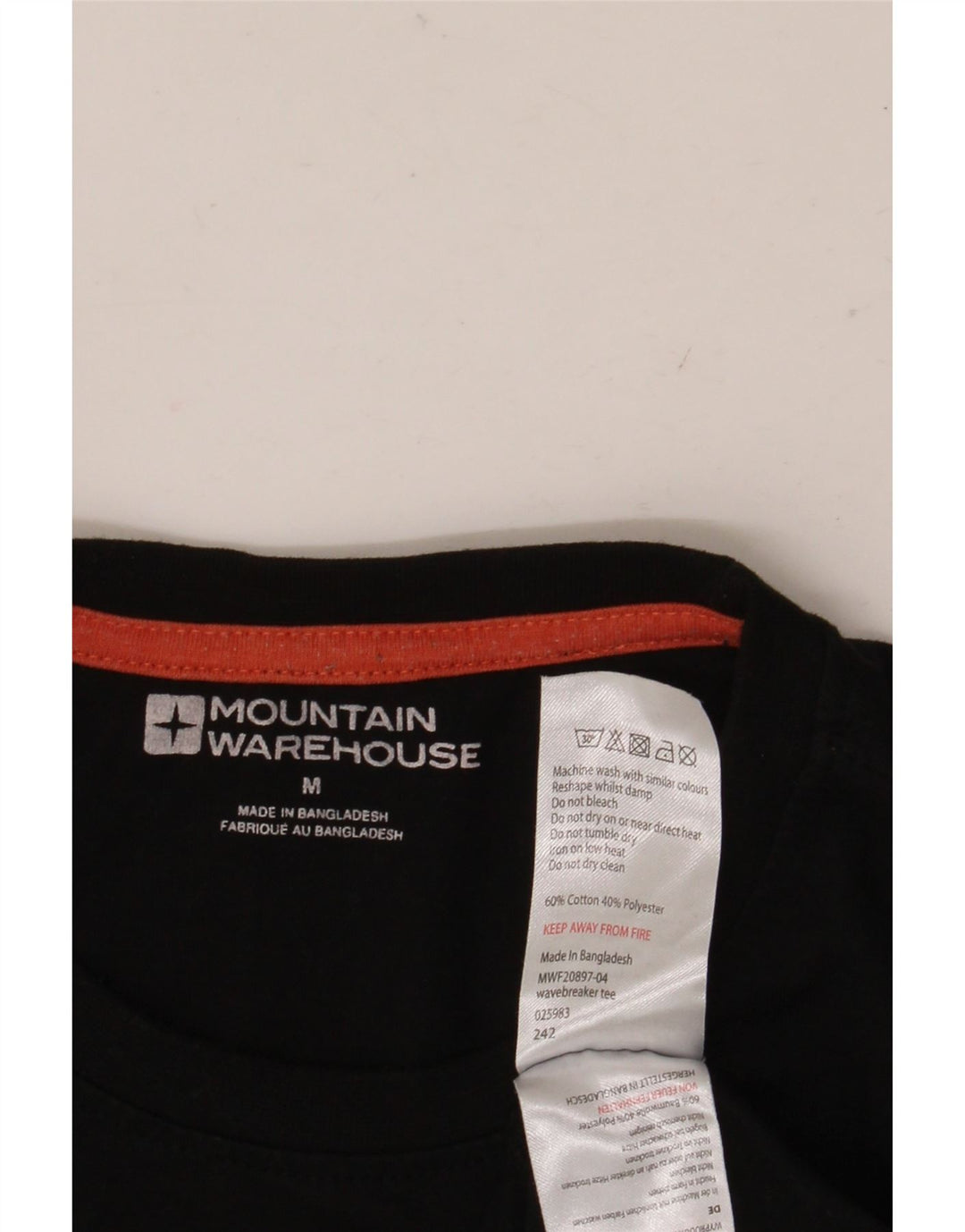 MOUNTAIN WAREHOUSE Camiseta gráfica masculina Top médio algodão preto