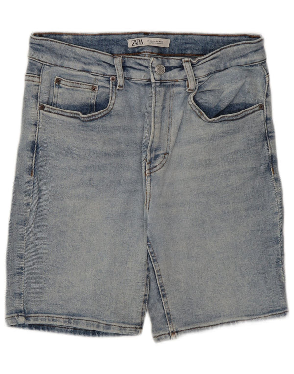 Zara Mens Denim Shorts EU 42 Grande W32 Azul Algodão