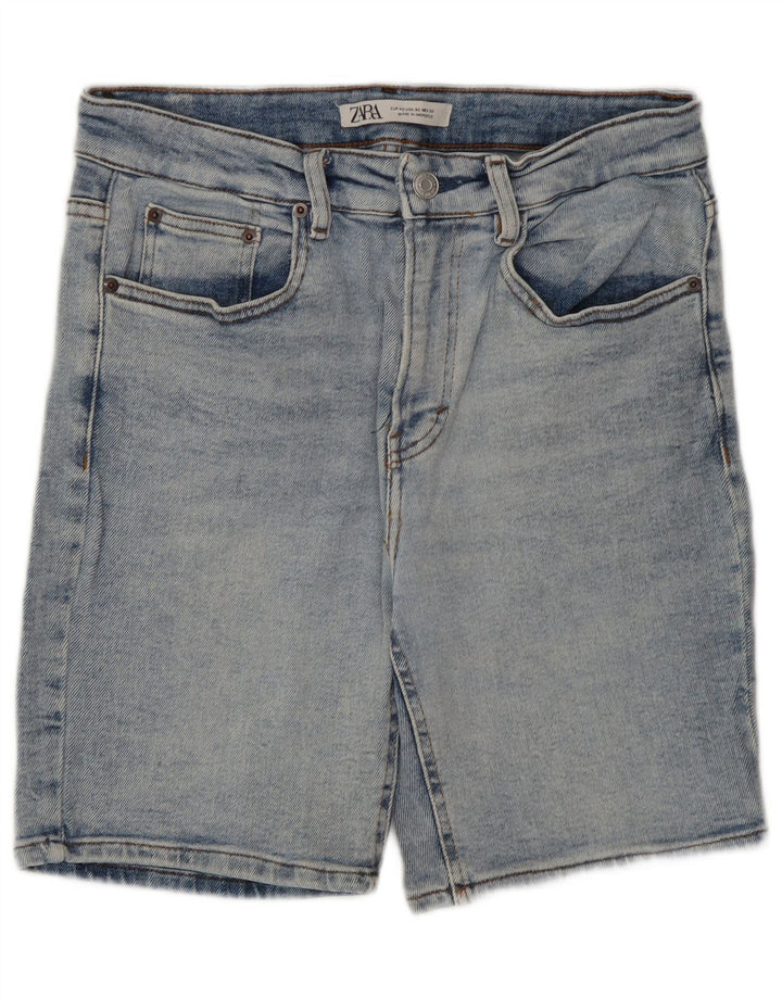 Zara Mens Denim Shorts EU 42 Grande W32 Azul Algodão