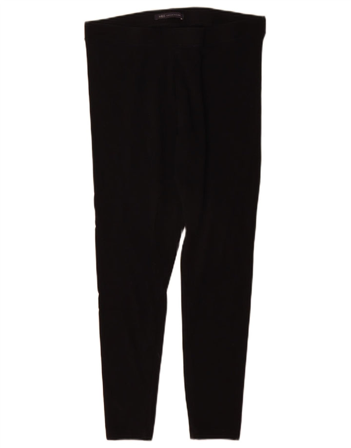 Leggings femininas Marks & Spencer Reino Unido 12 algodão preto médio
