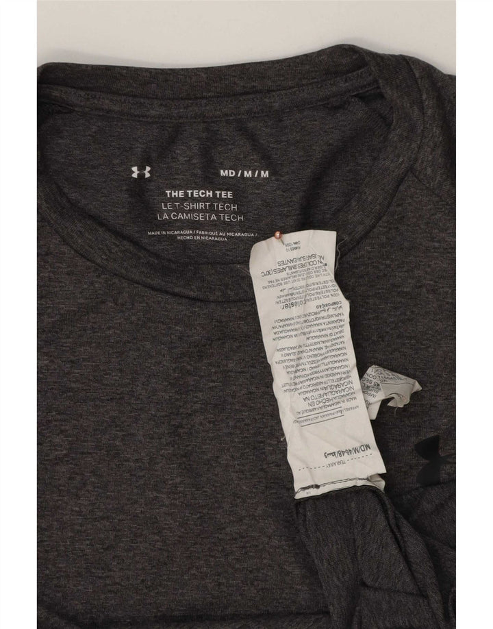 Camiseta masculina Under Armour poliéster manchado cinza médio