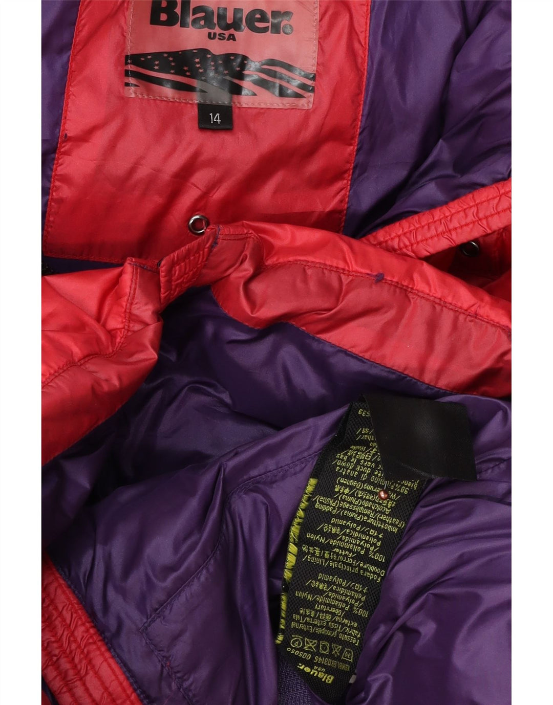 Casaco acolchoado com capuz para meninas Blauer 13-14 anos poliamida vermelha