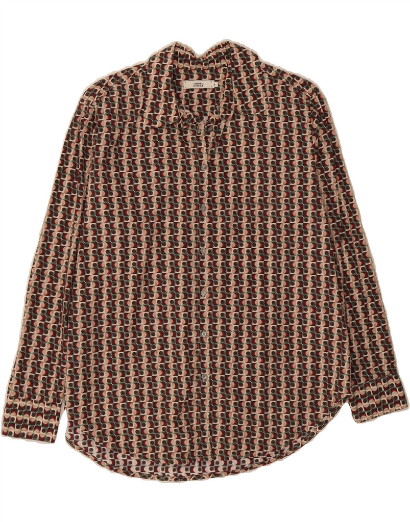 0039 ITALY Womens Shirt UK 14 Medium Multicoloured Geometric Cotton Vintage 0039 Italy and Second-Hand 0039 Italy from Messina Hembry 