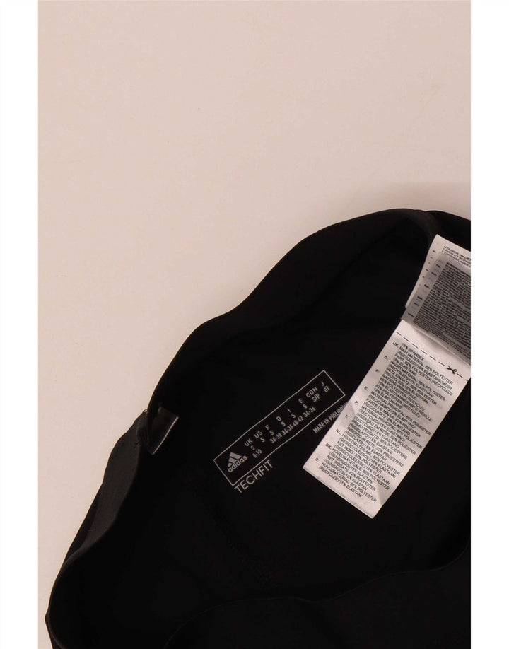 Adidas Womens Tech Fit Graphic Leggings Reino Unido 8/10 Pequeno Poliéster Preto