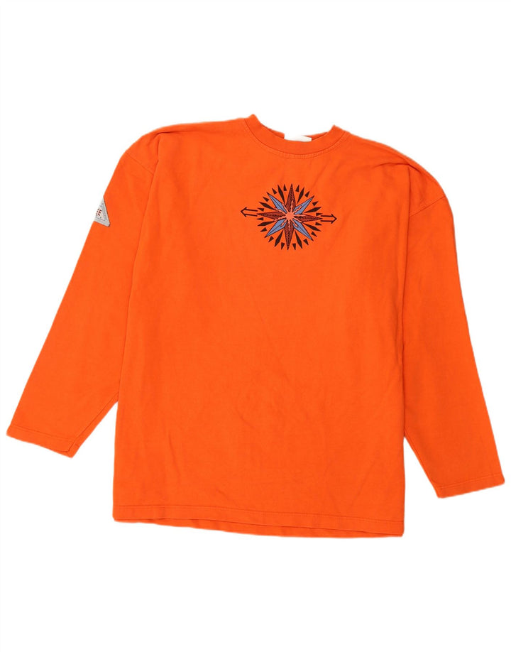 Top gráfico masculino Chiemsee manga comprida 2XL algodão laranja