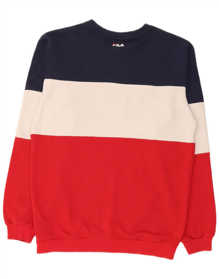 Fila Moletom Gráfico Masculino Jumper Pequeno Multicolorido Colorblock Algodão