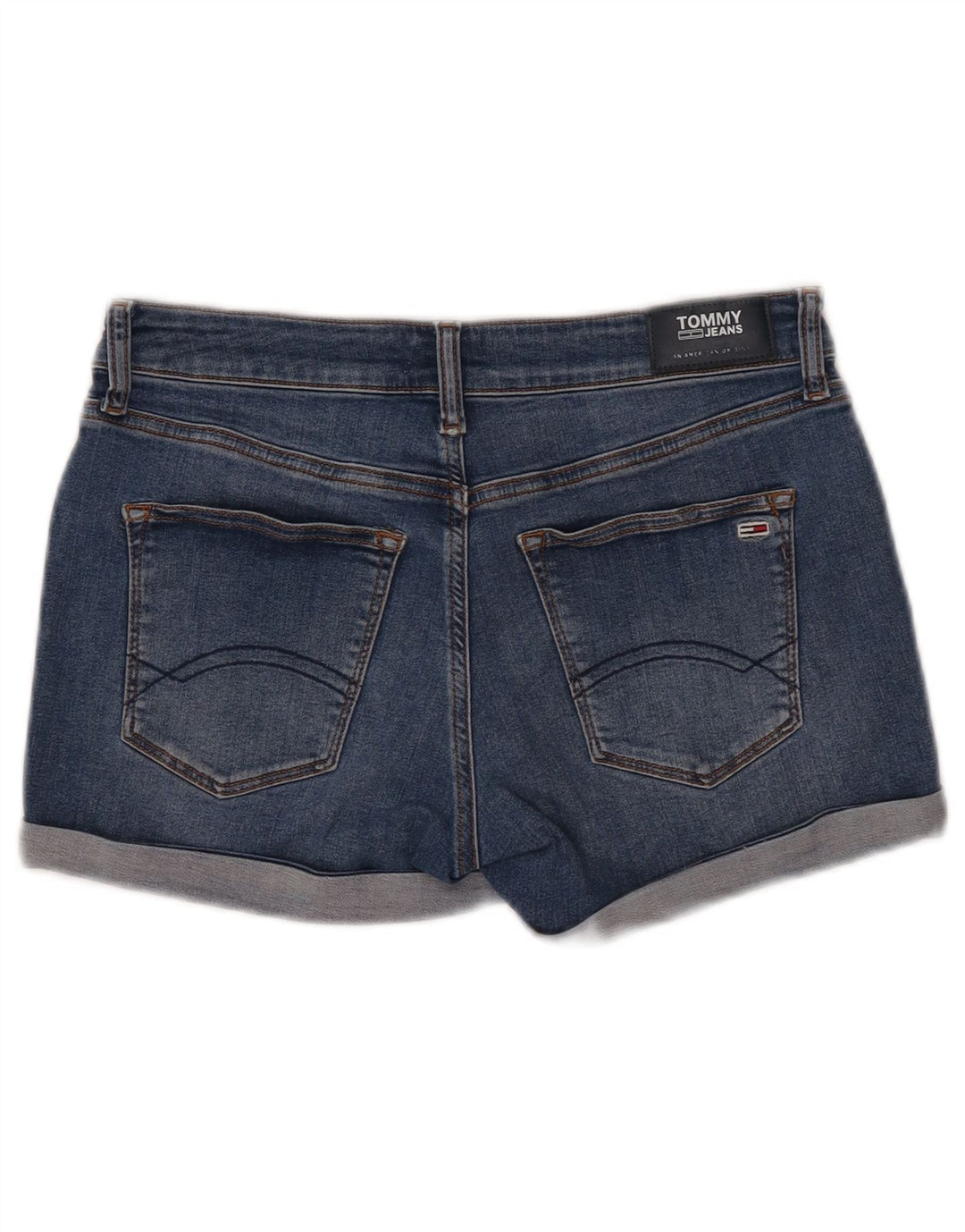 Shorts jeans feminino TOMMY HILFIGER W28 algodão azul médio