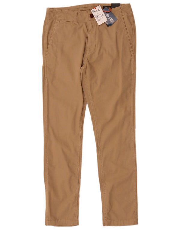 Calça Chino Superdry Masculina Slim W28 L32 Algodão Bege