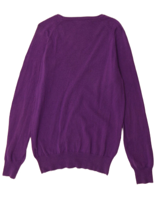 Suéter cardigã feminino Zara UK 18 XL algodão roxo