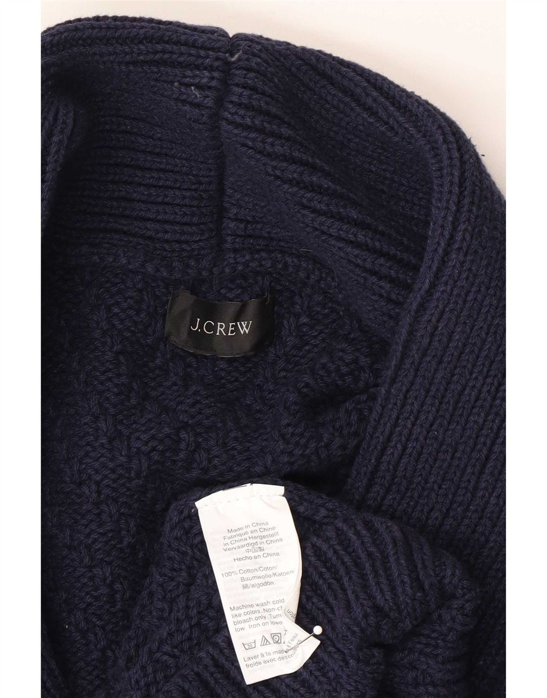 Suéter cardigã masculino J. Crew grande algodão azul marinho