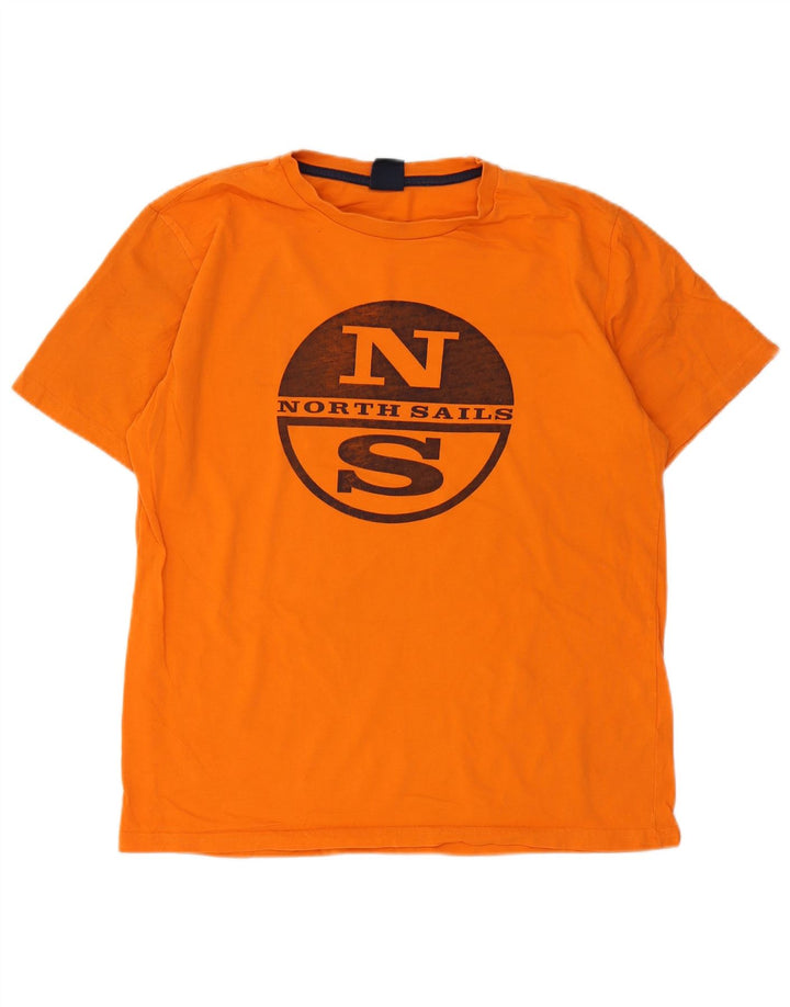 Camiseta masculina North Sails com estampa gráfica laranja médio