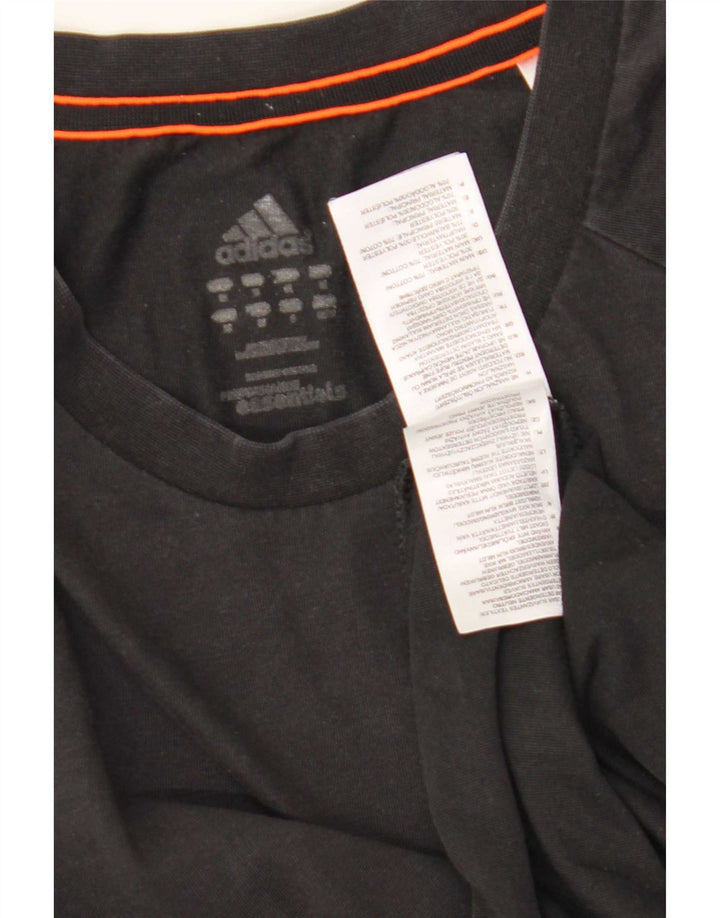 Adidas Mens Climalite Camiseta Top Médio Algodão Preto