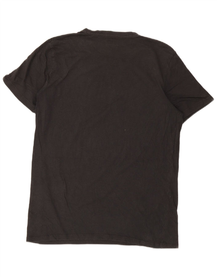 JACK & JONES Camiseta masculina gráfica Top médio algodão preto