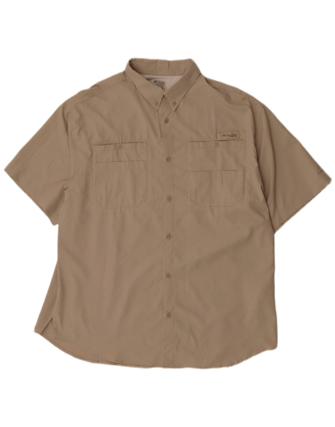 Camisa masculina de manga curta Columbia XL bege poliéster