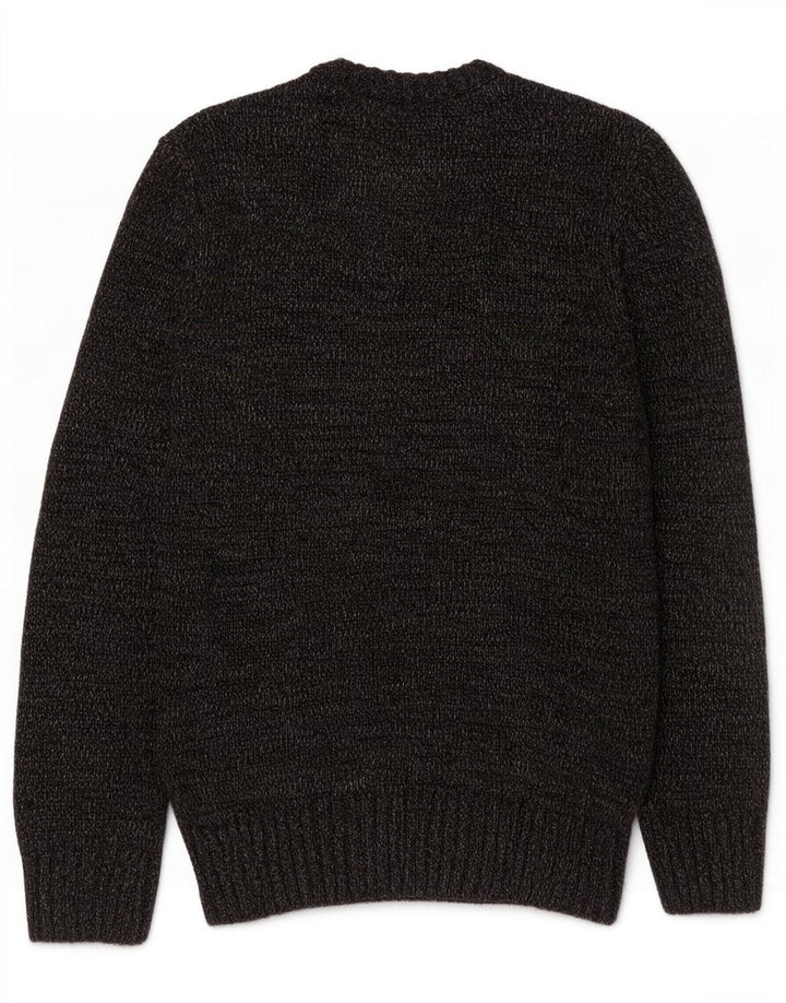 Suéter masculino Superdry com gola redonda e gola redonda cinza médio acrílico manchado