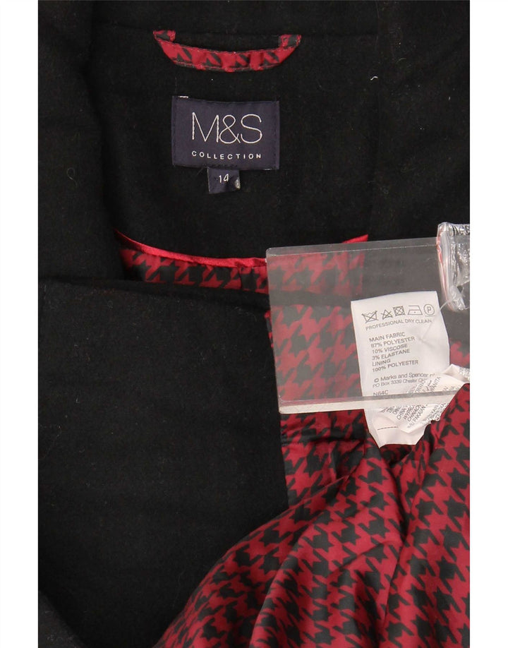 Jaqueta bomber feminina Marks & Spencer Reino Unido 14 grande poliéster preto
