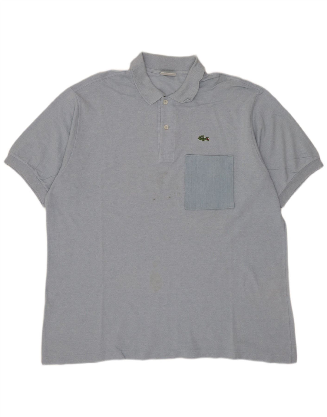 Camisa polo masculina Lacoste tamanho 7 2XL algodão azul