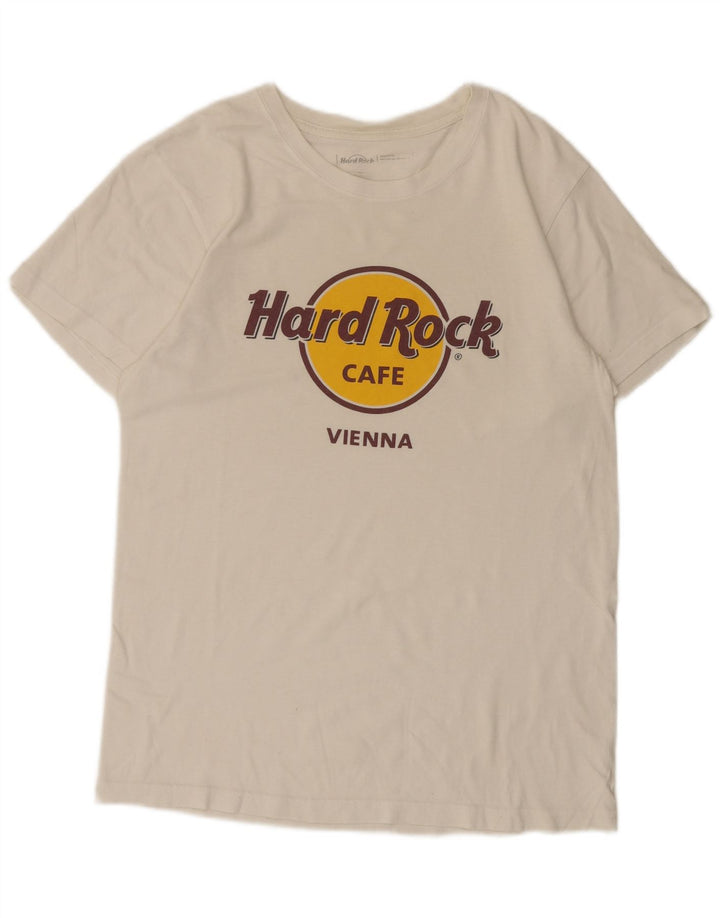 Camiseta masculina Hard Rock Cafe Vienna Graphic Top Médio Branco