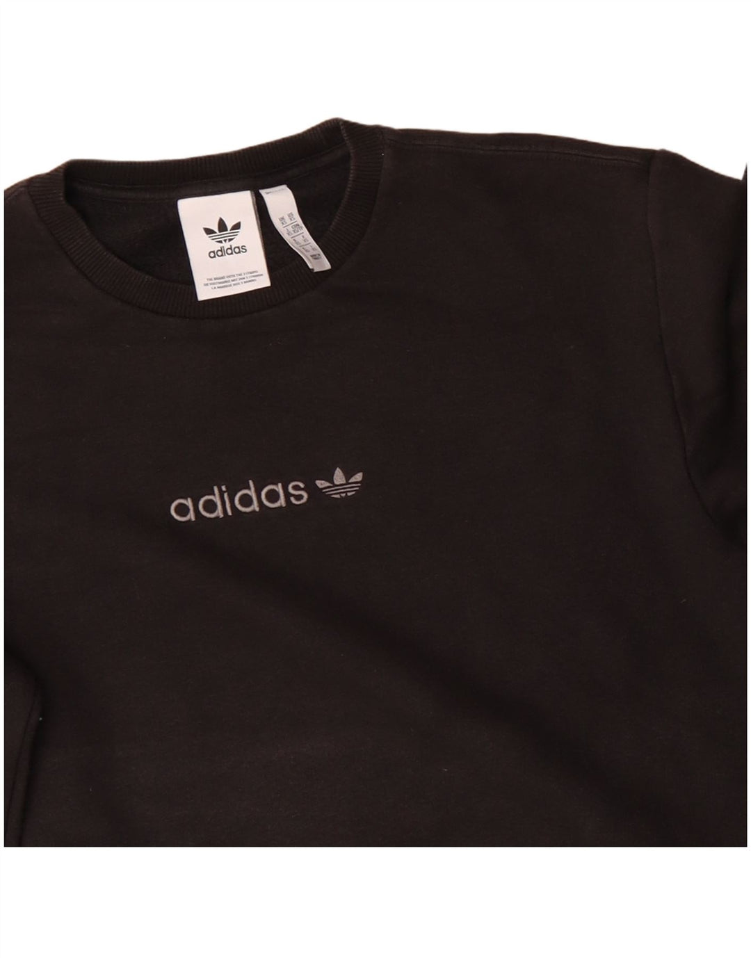 ADIDAS Mens Graphic Sweatshirt Jumper XS Preto Algodão