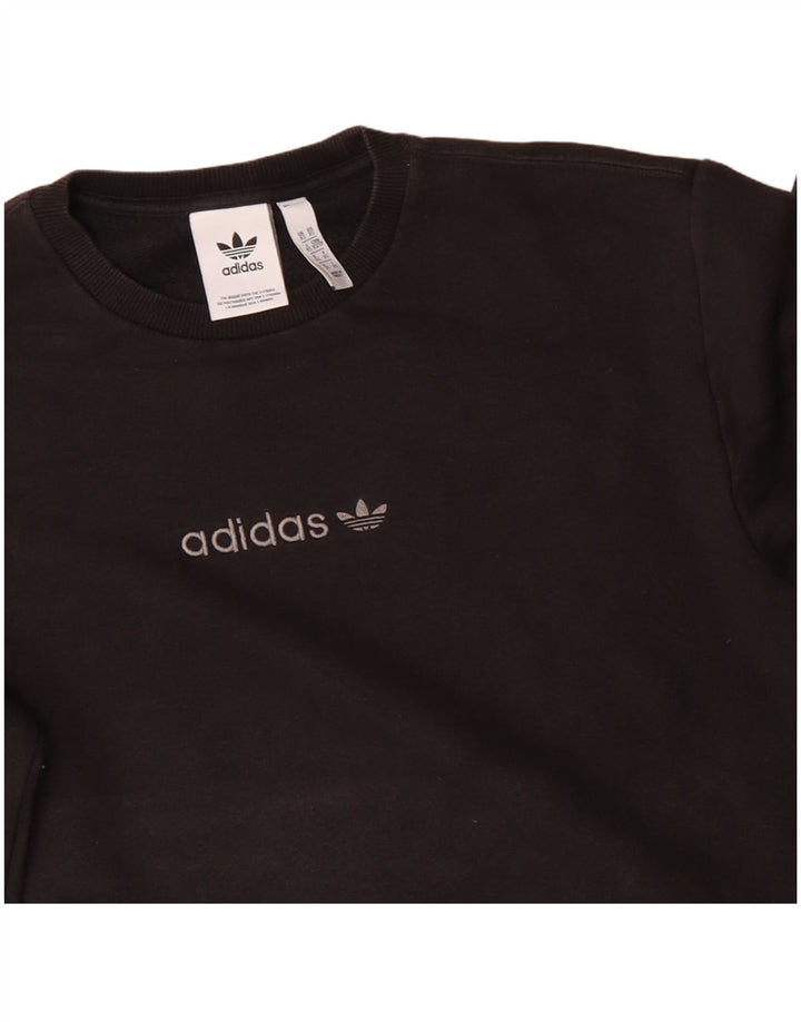 ADIDAS Mens Graphic Sweatshirt Jumper XS Preto Algodão