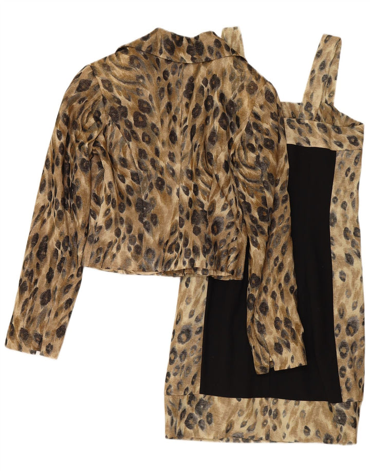 Conjunto feminino Vanity com 3 botões e 2 peças IT 42 lã com estampa animal preta média