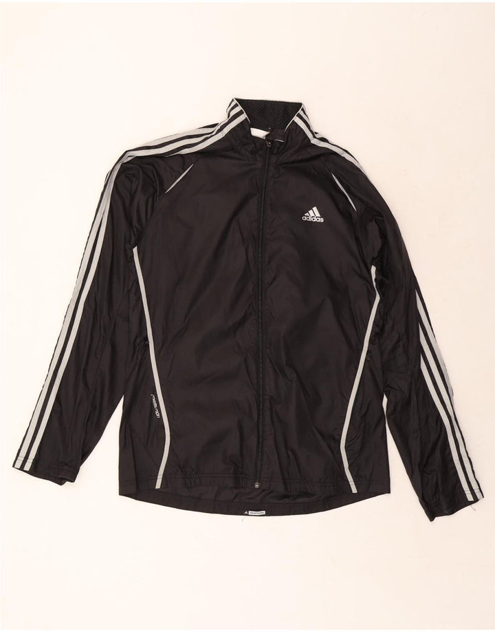 Jaqueta de chuva masculina Adidas UK 38 poliéster preto médio