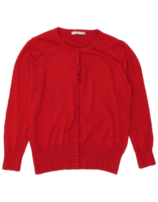Suéter cardigã feminino Marks & Spencer UK 18 XL viscose vermelha