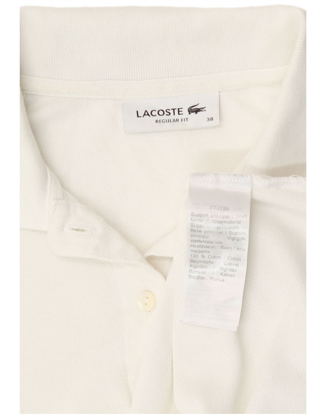 Camisa polo feminina Lacoste Regular Fit tamanho 38 algodão branco médio