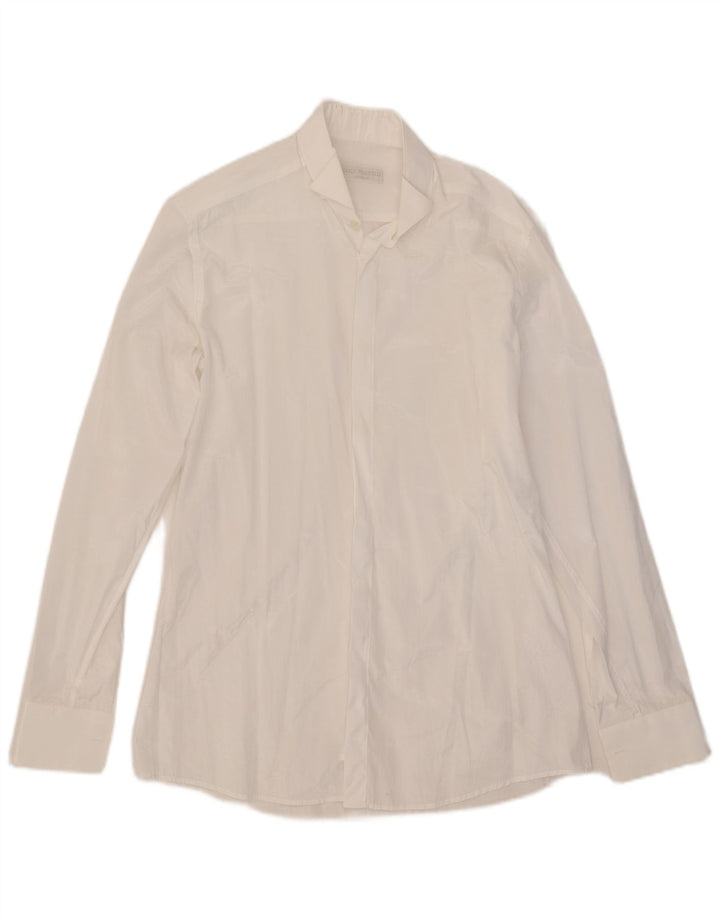 Camisa masculina Carlo Pignatelli tamanho 38 15 poliéster branco médio