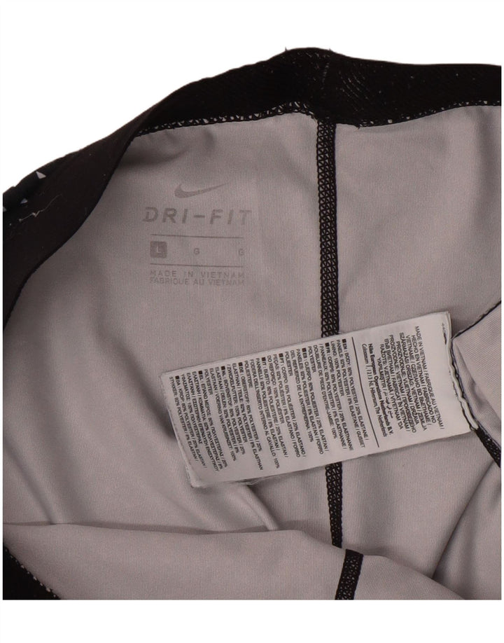 Nike Womens Dri Fit Graphic Leggings UK 14 Grande Azul Marinho Manchado Esportes