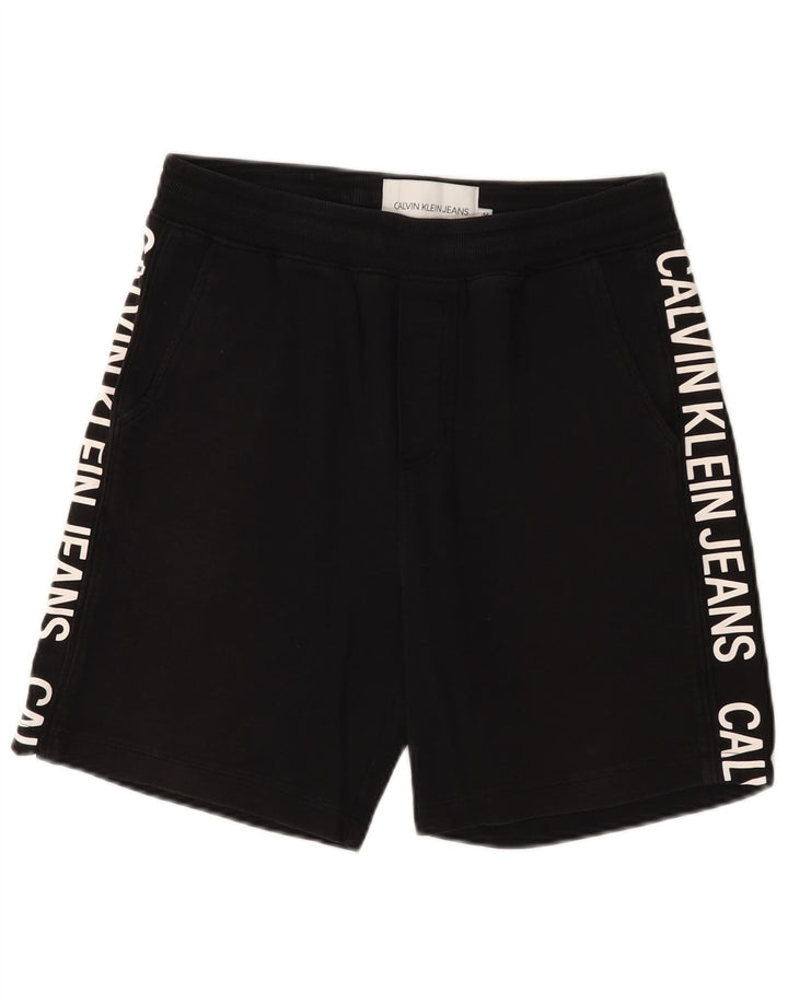Calvin Klein Mens Graphic Sport Shorts Médio Algodão Preto