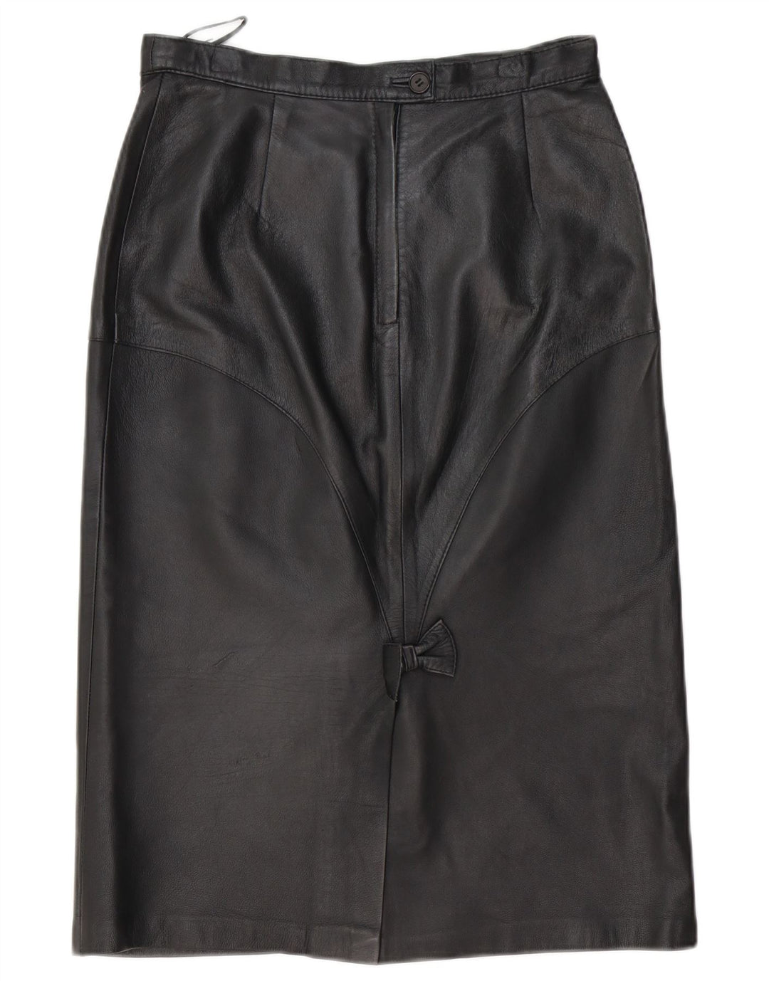 Saia de couro feminina vintage UE 40 médio W30 couro preto