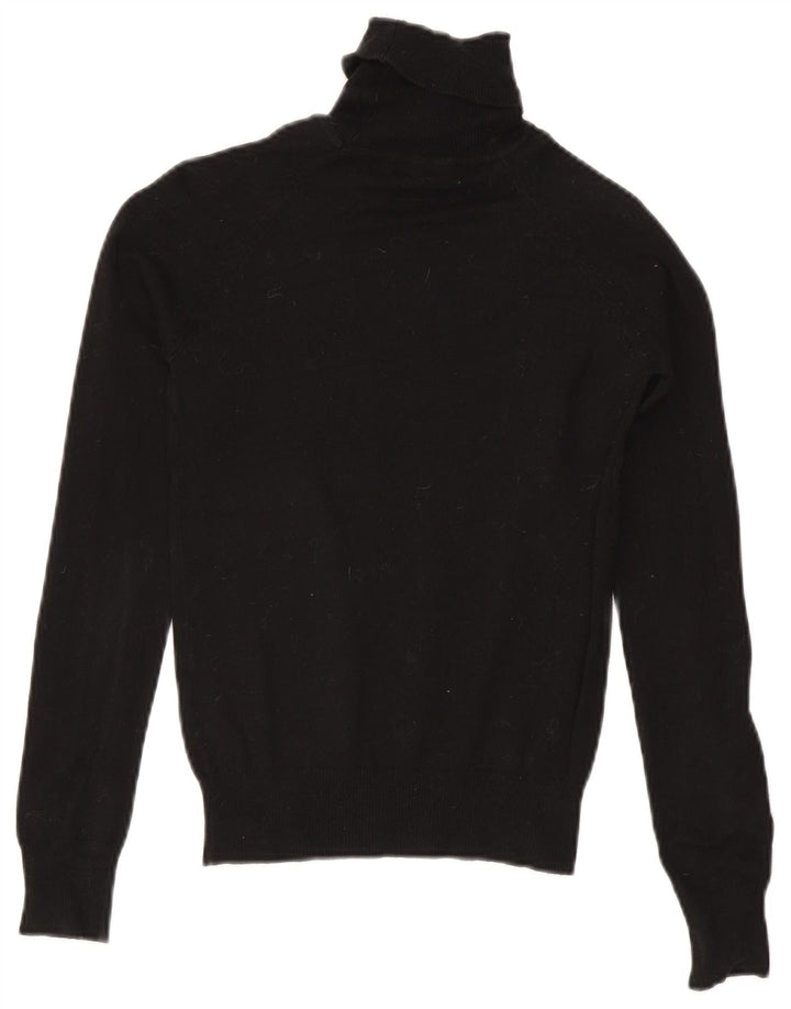 Zara Suéter feminino com gola redonda e gola redonda, preto pequeno