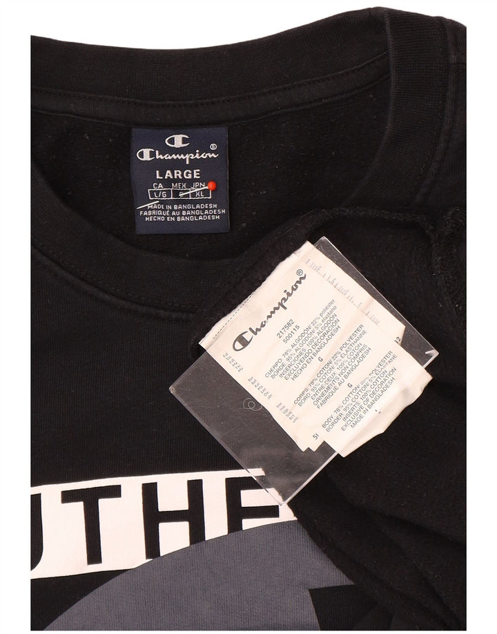 Champion moletom gráfico masculino jumper grande algodão preto