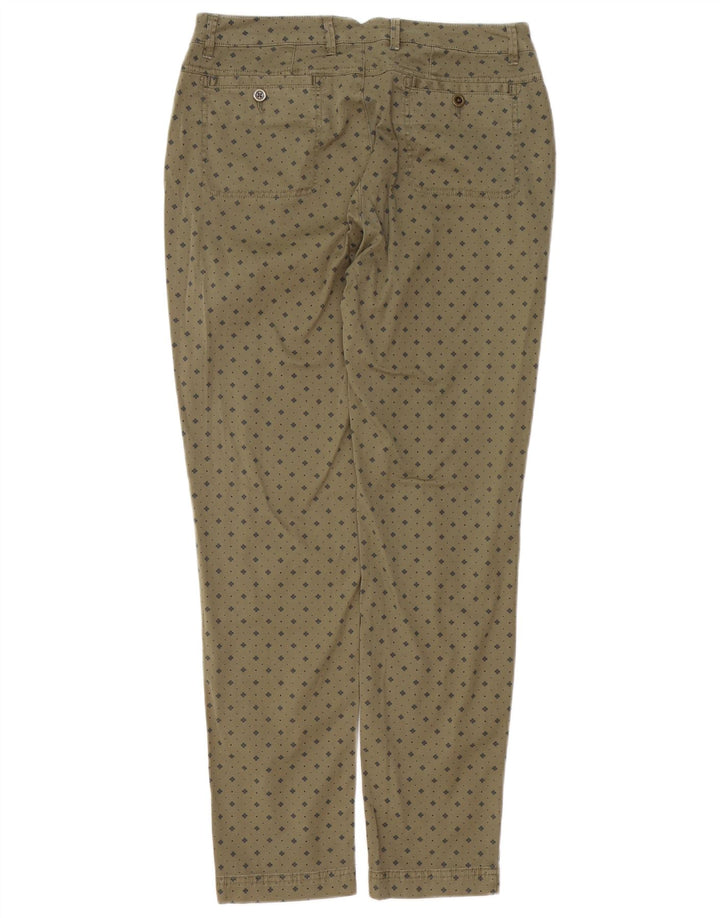 Calça feminina casual fina ORVIS US 8 médio W30 L29 algodão manchado cáqui