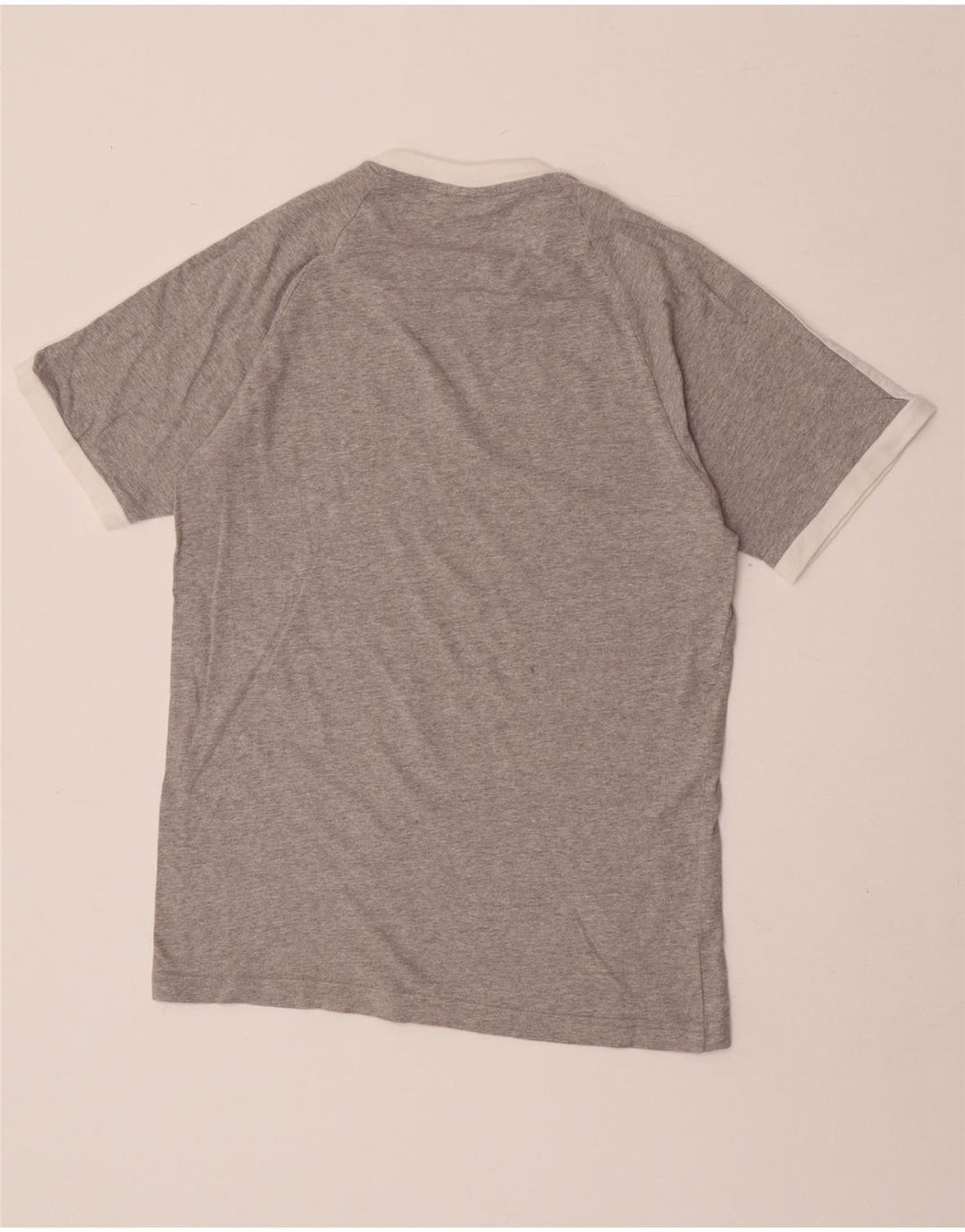 Camiseta masculina Adidas pequena cinza manchada